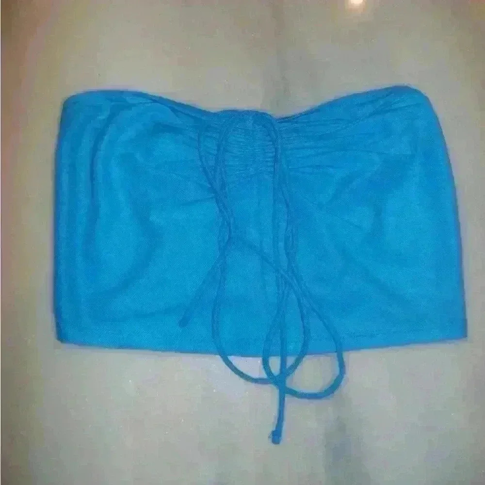 Zara blue strapless top - L